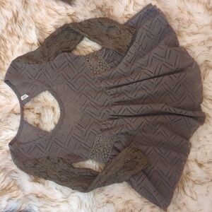 Free People Peplum Top | Olive | Size Small